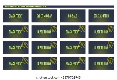 Maximize your sales potential during the Black Friday and Cyber Monday frenzy. These banner illustrations will help you create an enticing and memorable online shopping experience for your customers.