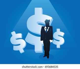 Maximizing Company Profit Creative Businessman Illustration Concept