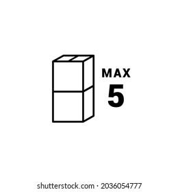 maximum of 5 stacks icon simple vector