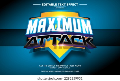 Maximum attack 3D editable text effect template