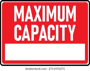 Warnschild und Etiketten für maximale Kapazität. Warnsymbol für maximale Kapazität. flacher Stil.
