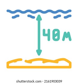 maximum diving depth on course color icon vector. maximum diving depth on course sign. isolated symbol illustration