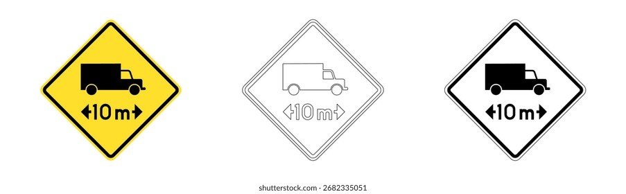 Maximale Länge 10 Meter Verkehrszeichen im Vektorformat