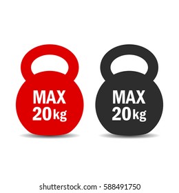 Maximum load weight vector eps icon on white background