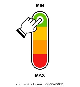 maximum and minimum scale. flat vector illustration.