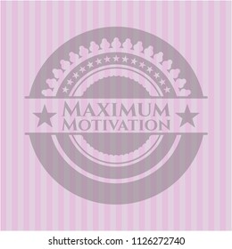 Maximum Motivation badge with pink background