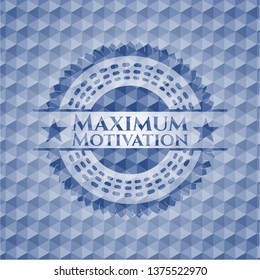 Maximum Motivation blue polygonal emblem.