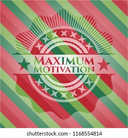 Maximum Motivation christmas badge background.