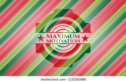 Maximum Motivation christmas colors style emblem.