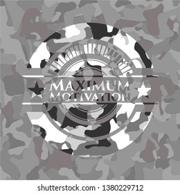 Maximum Motivation grey camo emblem