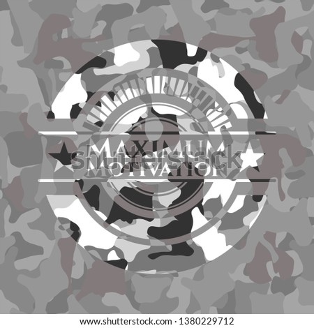 Maximum Motivation grey camo emblem