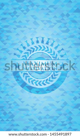 Maximum Motivation light blue emblem with mosaic background