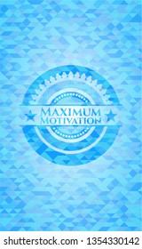 Maximum Motivation light blue mosaic emblem