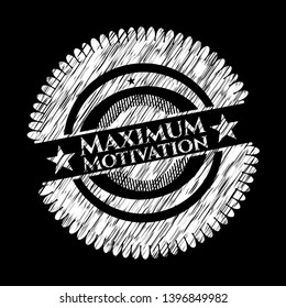 Maximum Motivation on blackboard. Vector Illustration. Detailed.