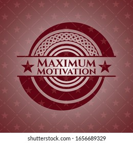 Icono o emblema rojo de motivación máxima. Ilustración vectorial. Detallado.