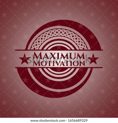 Maximum Motivation red icon or emblem. Vector Illustration. Detailed.