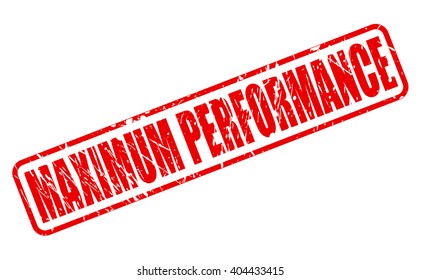 MAXIMUM PERFORMANCE red stamp text on white