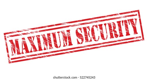 maximum security vector red stamp on white background