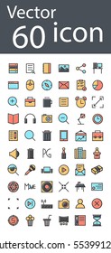 maximum set of icons in retro style with mixed color, the trend in 2017, an excellent solution for SEO, mobile applications, web sites, pixel perfect