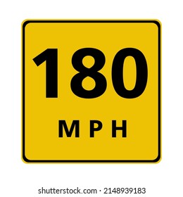 Velocidad máxima 180. Signo de advertencia. signo de velocidad máximo