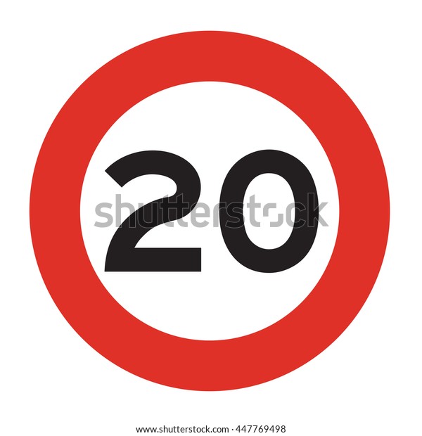 Maximum Speed 20 Kmh Speed Limit Stock Vector (Royalty Free) 447769498 ...