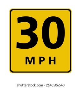 Maximum speed 30. Warning sign. maximum speed sign