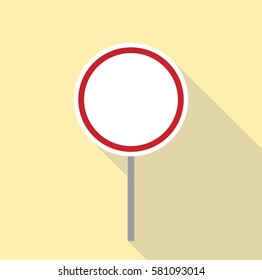 maximum speed at blank traffic sign all in light brown or cream square flat design with shadow effect