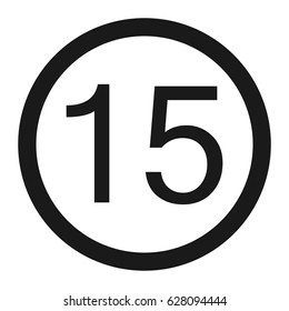 Maximum speed limit 15 line icon, Traffic and road sign, vector graphics, a solid pattern on a white background, eps 10.