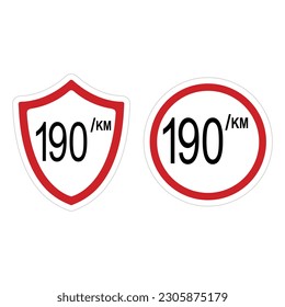 signo máximo de límite de velocidad, ilustración vectorial