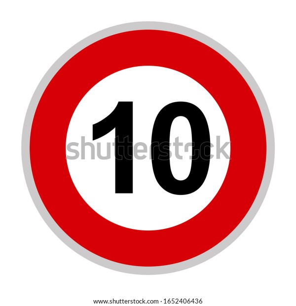 Maximum Speed Limit Sign 10 Kmh Stock Vector Royalty Free