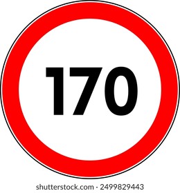 Maximum Speed Limit Sign 170