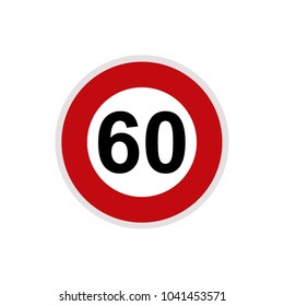 Traffic Sign Speed Limit 60 Stock Vector (Royalty Free) 554617174