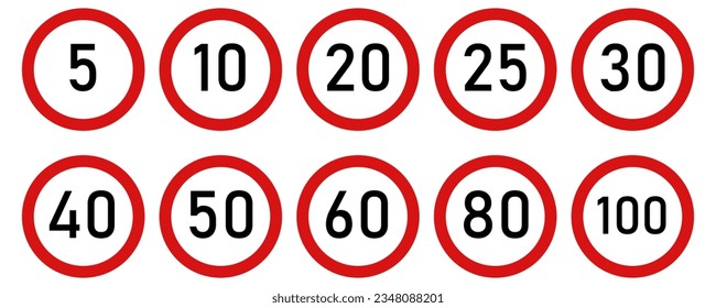 signo máximo de límite de velocidad en fondo blanco