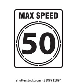 símbolo límite máximo de velocidad 50 kmh