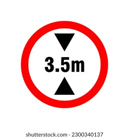 Maximale Fahrzeughöhe 5. 3 professionelle Straßenverkehrssicherheitsschilder zur Illustration auf weißem Hintergrund.EPS