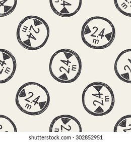 Maximum vehicle length doodle seamless pattern background
