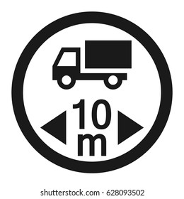 Maximum vehicle length sign line icon, Traffic and road sign, vector graphics, a solid pattern on a white background, eps 10.