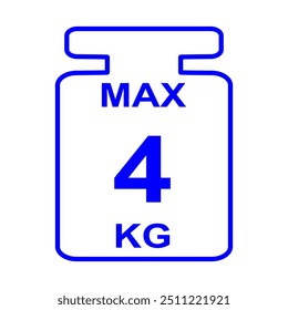 Limite máximo de peso até 4 kg Vetor isolado, ilustração