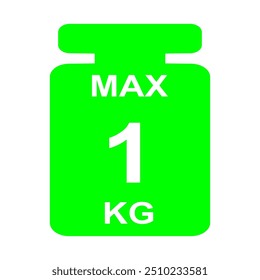 Límite máximo de peso hasta 1 kg. Vector aislado, ilustración