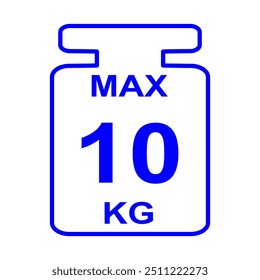 Límite máximo de peso hasta 10 kg. Vector aislado, ilustración