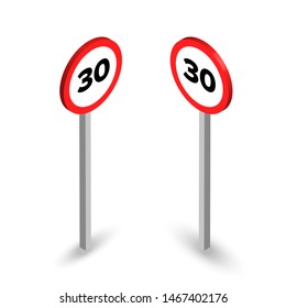 Maximus speed limit isometric sign set