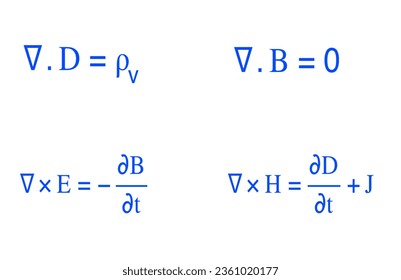 Maxwell's Equations illustration vector eps file format for various projects 