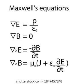 Maxwell-Gleichungen auf weißem Hintergrund