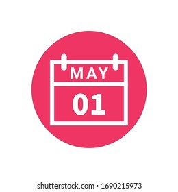 May 01 pink & white color vector.