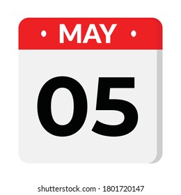 May 05 flat style calendar icon, vector illustration