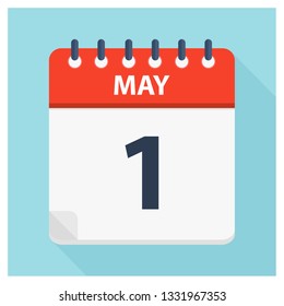 May 1 - Calendar Icon - Calendar design template - Business vector illustration.