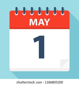 May 1 - Calendar Icon - Vector Illustration