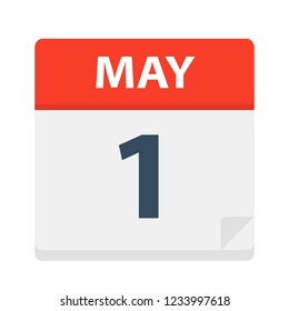 May 1 - Calendar Icon - Vector Illustration