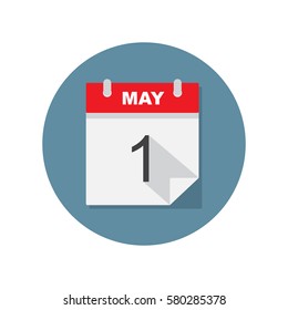 May 1 calendar icon. Vector illustration.