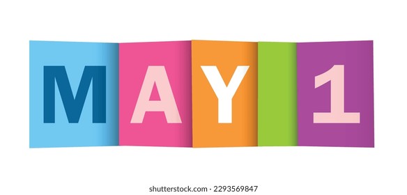 MAY 1 colorful vector typography banner